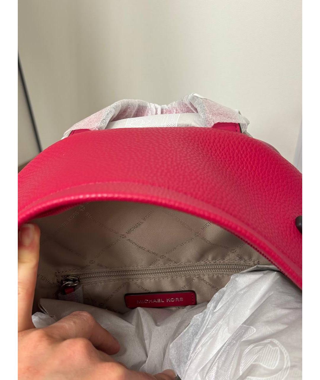 MICHAEL KORS Фуксия кожаный рюкзак, фото 4