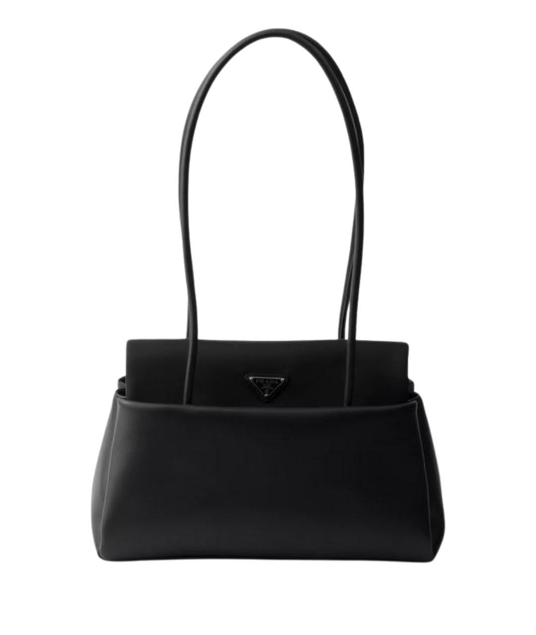 PRADA Черная кожаная сумка с короткими ручками, фото 1