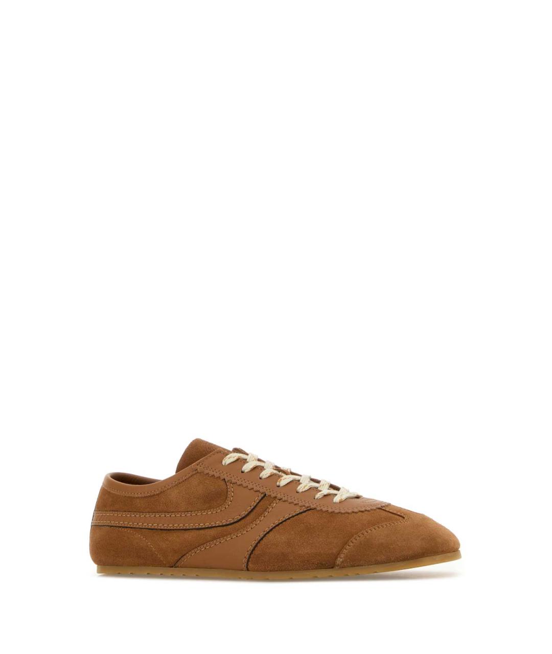 DRIES VAN NOTEN Бежевые кожаные низкие кроссовки / кеды, фото 2