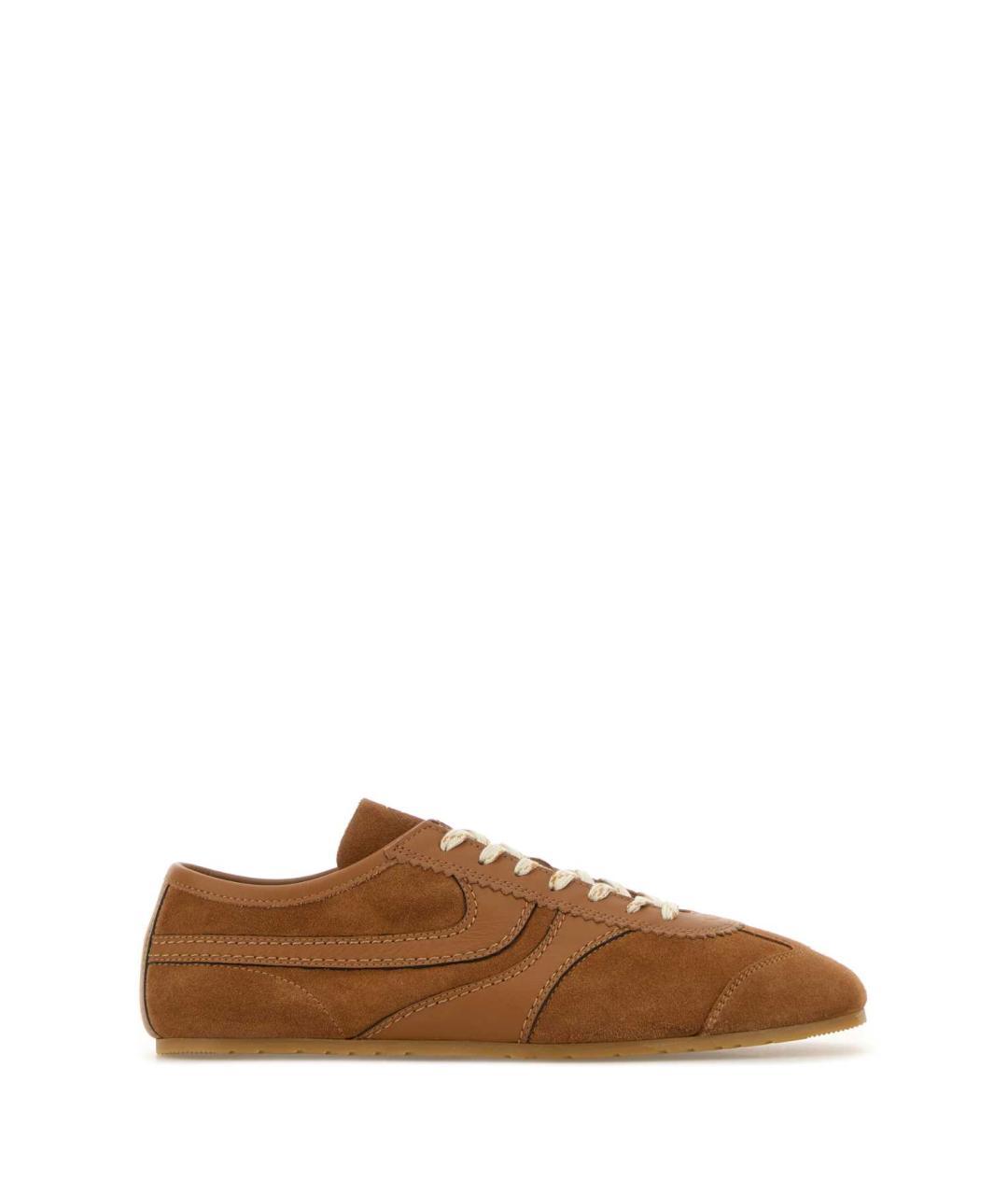 DRIES VAN NOTEN Бежевые кожаные низкие кроссовки / кеды, фото 1