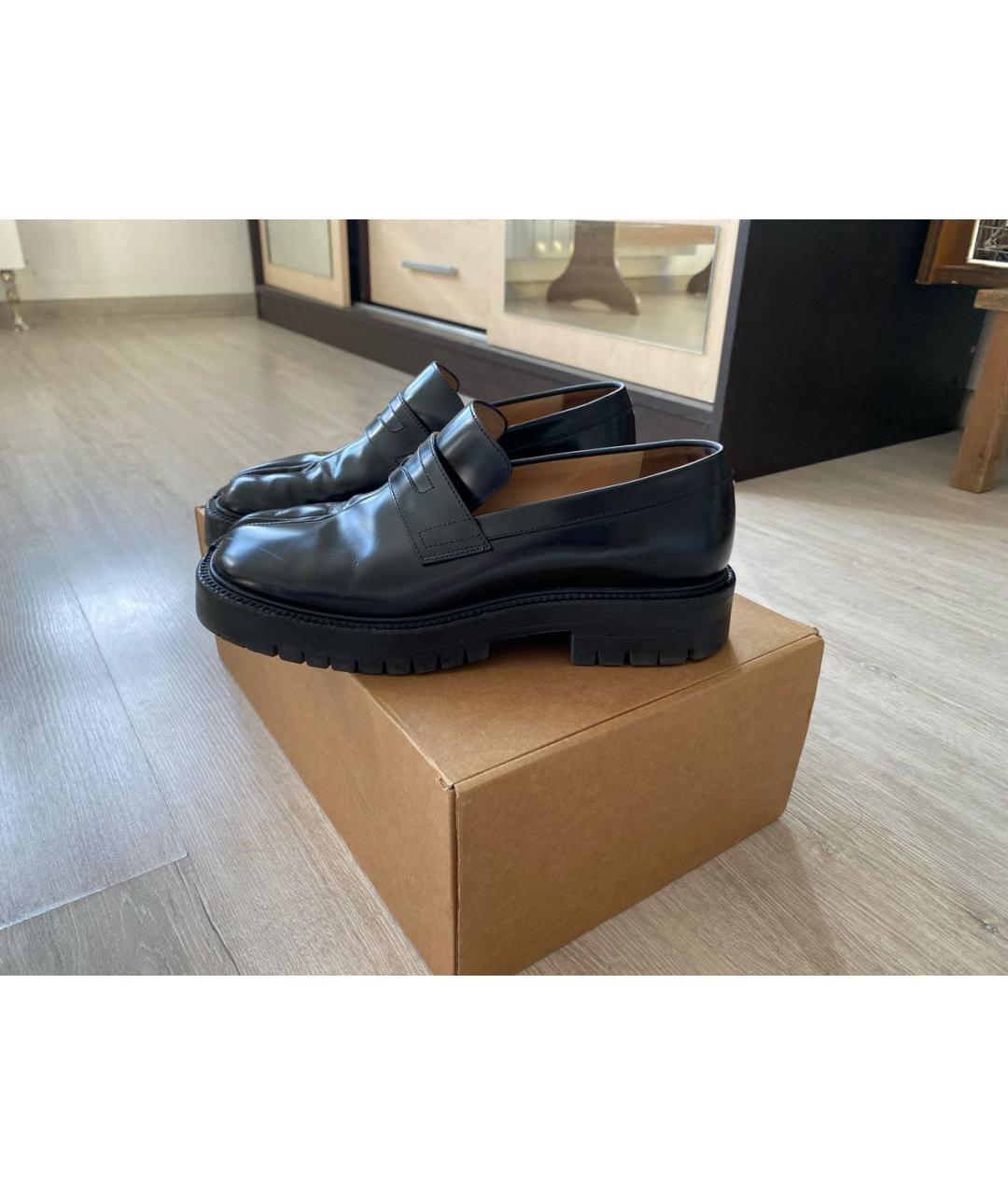 MAISON MARGIELA Черные кожаные лоферы, фото 4