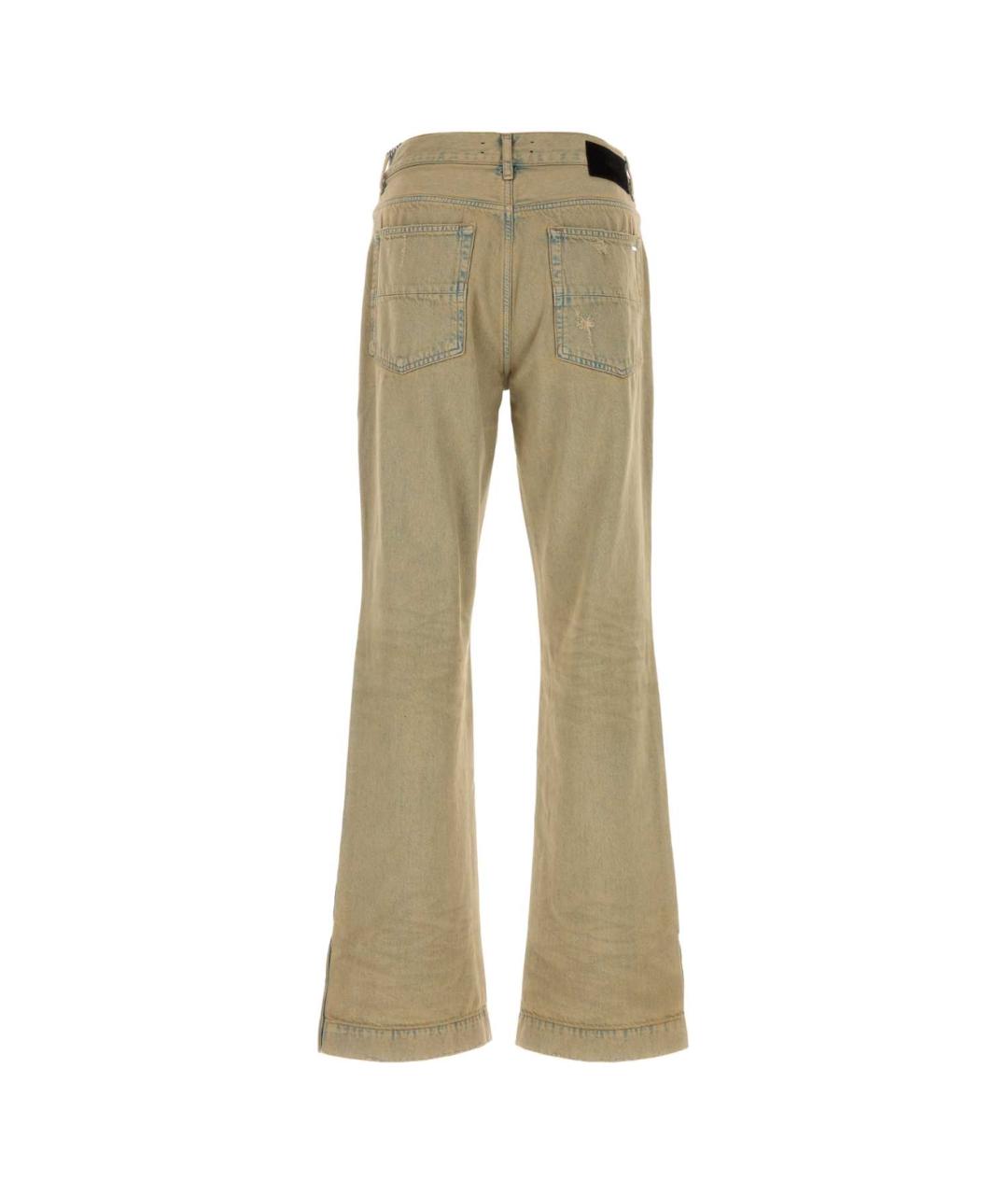 AMIRI Бежевые хлопковые прямые джинсы, фото 2