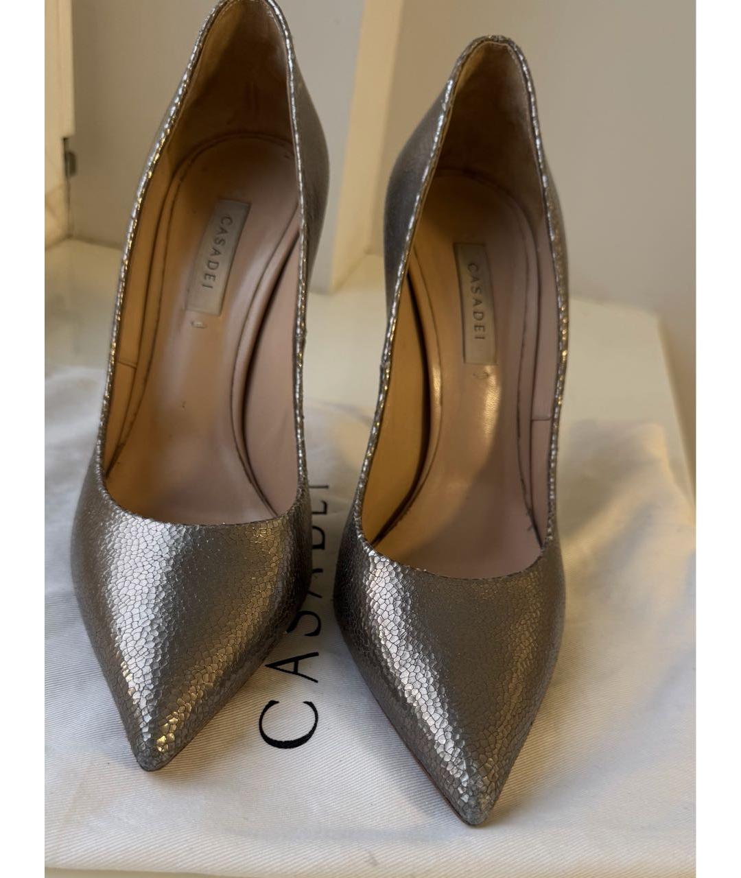 CASADEI Золотые кожаные туфли, фото 5