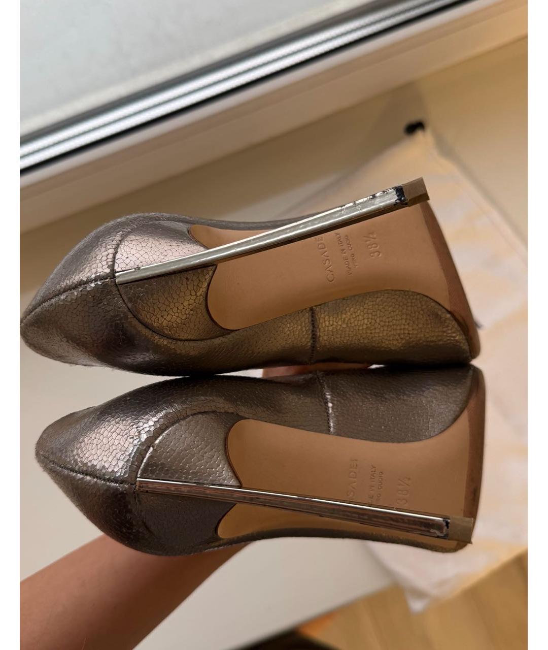 CASADEI Золотые кожаные туфли, фото 6