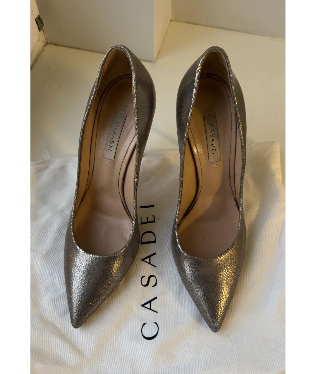 CASADEI Золотые кожаные туфли, фото 2