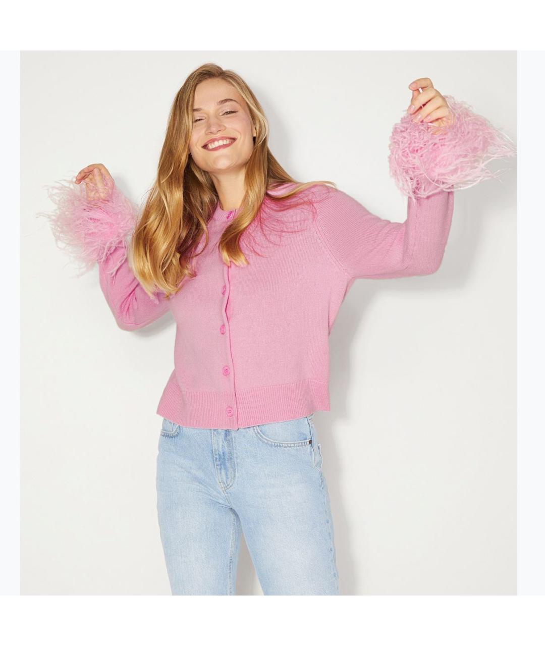 12 STOREEZ Розовый шерстяной кардиган, фото 3