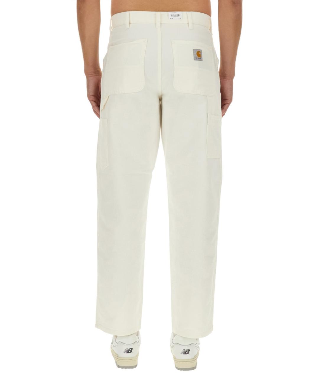CARHARTT WIP Белые хлопковые повседневные брюки, фото 3