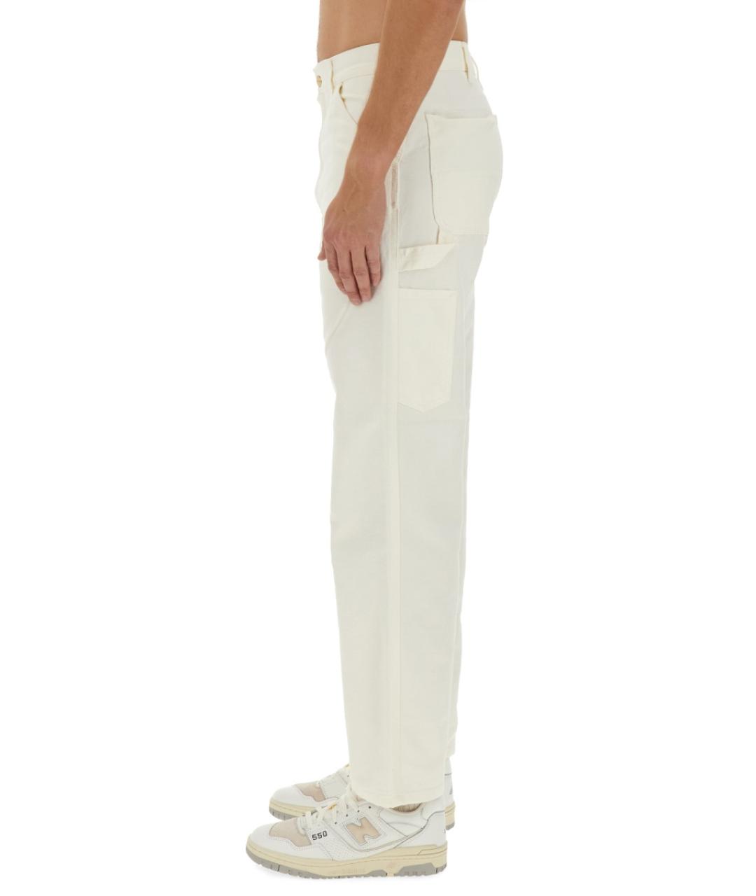 CARHARTT WIP Белые хлопковые повседневные брюки, фото 4