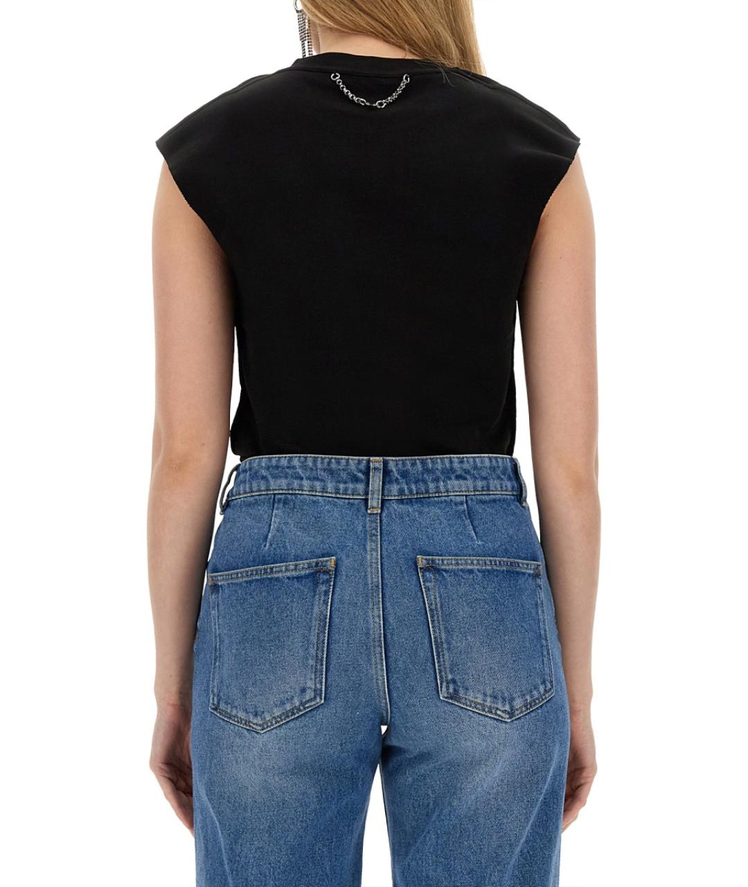 PACO RABANNE Черная хлопковая футболка, фото 3