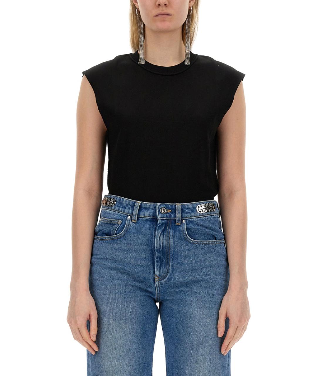 PACO RABANNE Черная хлопковая футболка, фото 1