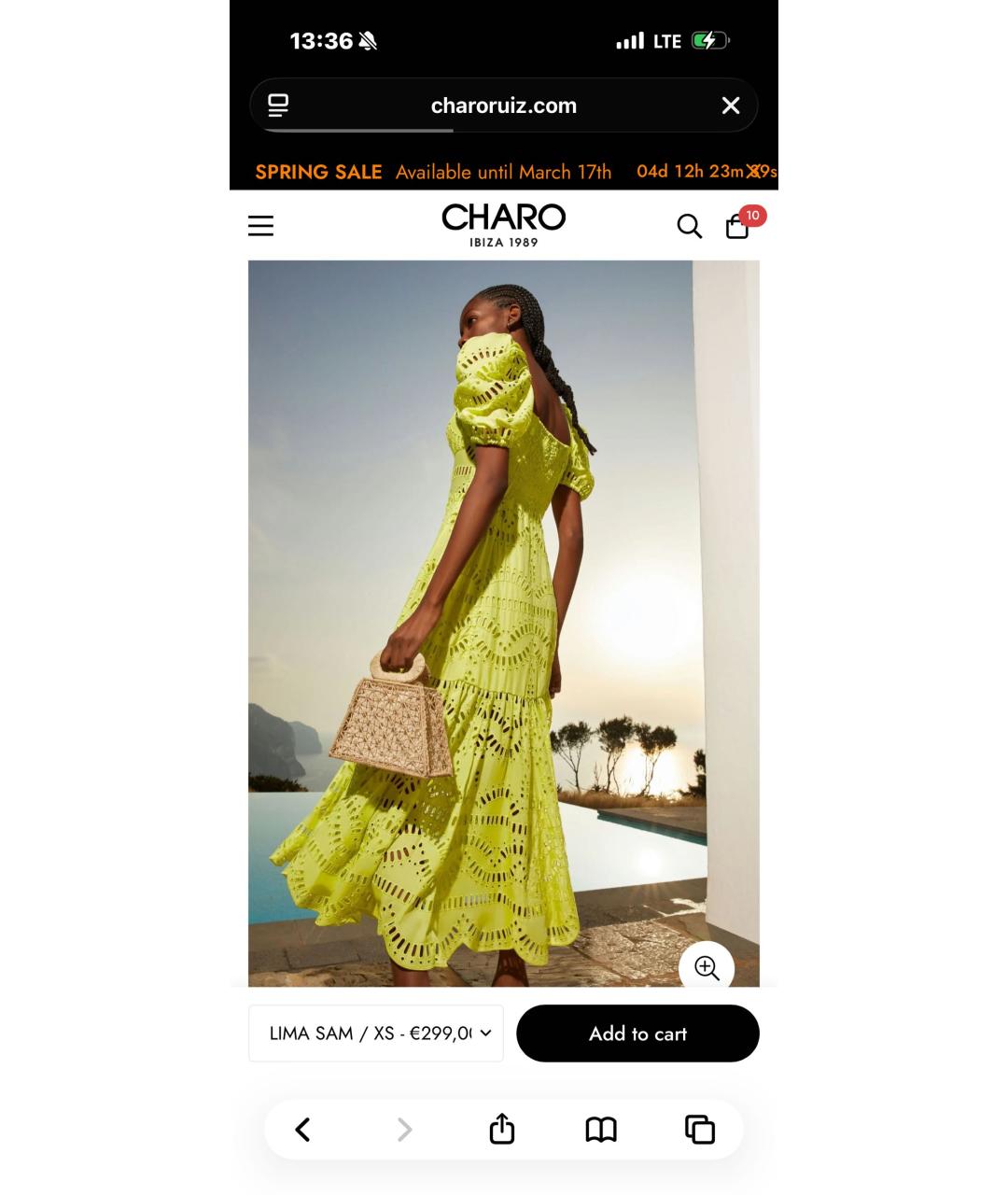 CHARO RUIZ Черное хлопковое платье, фото 7