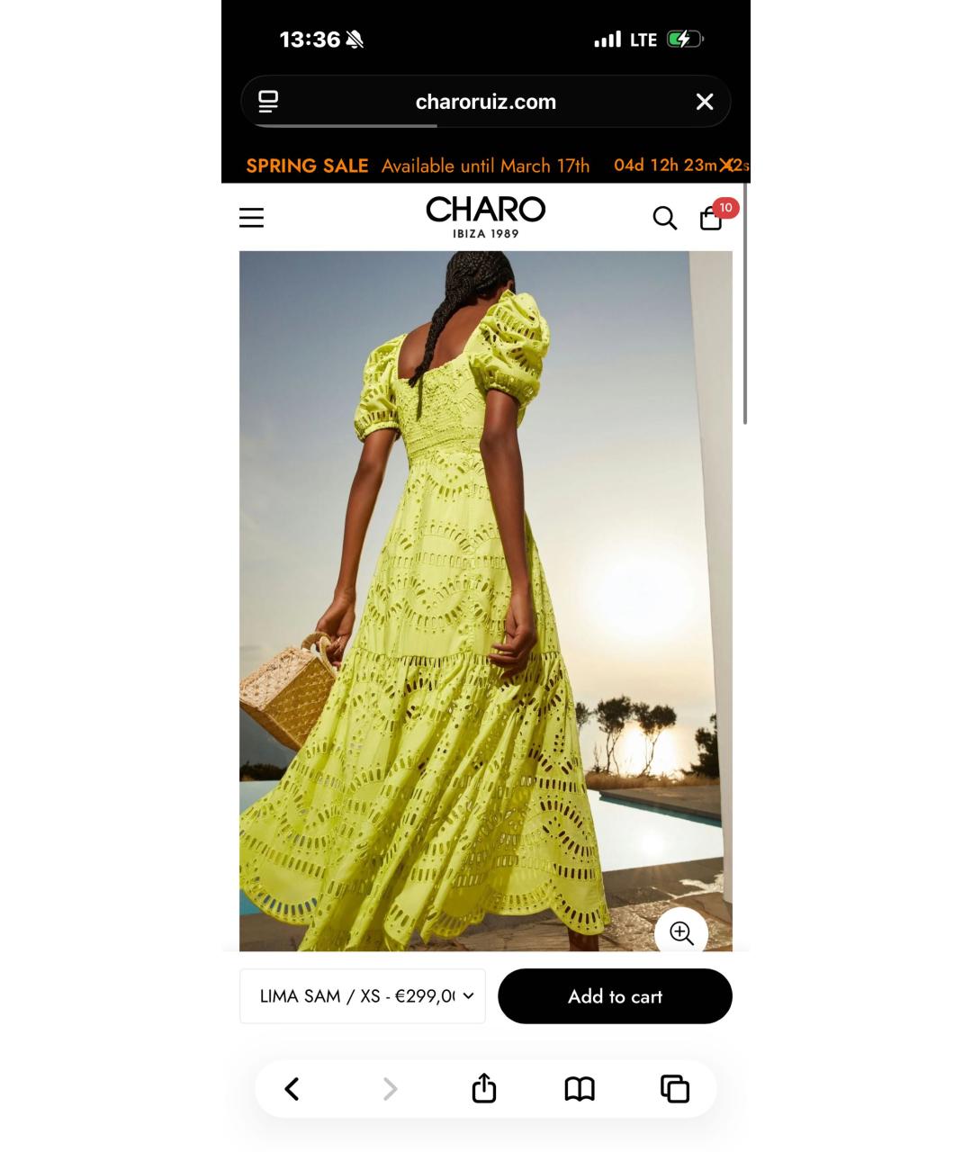 CHARO RUIZ Черное хлопковое платье, фото 6