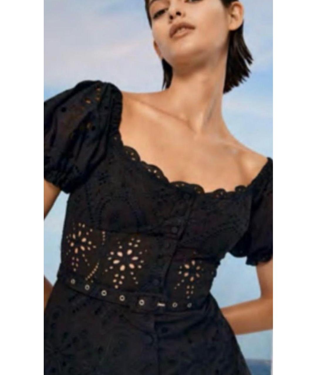 CHARO RUIZ Черное хлопковое платье, фото 3