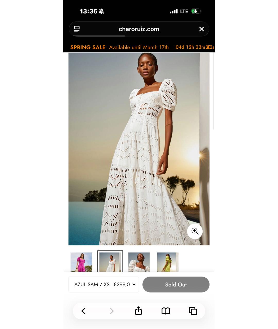 CHARO RUIZ Черное хлопковое платье, фото 5