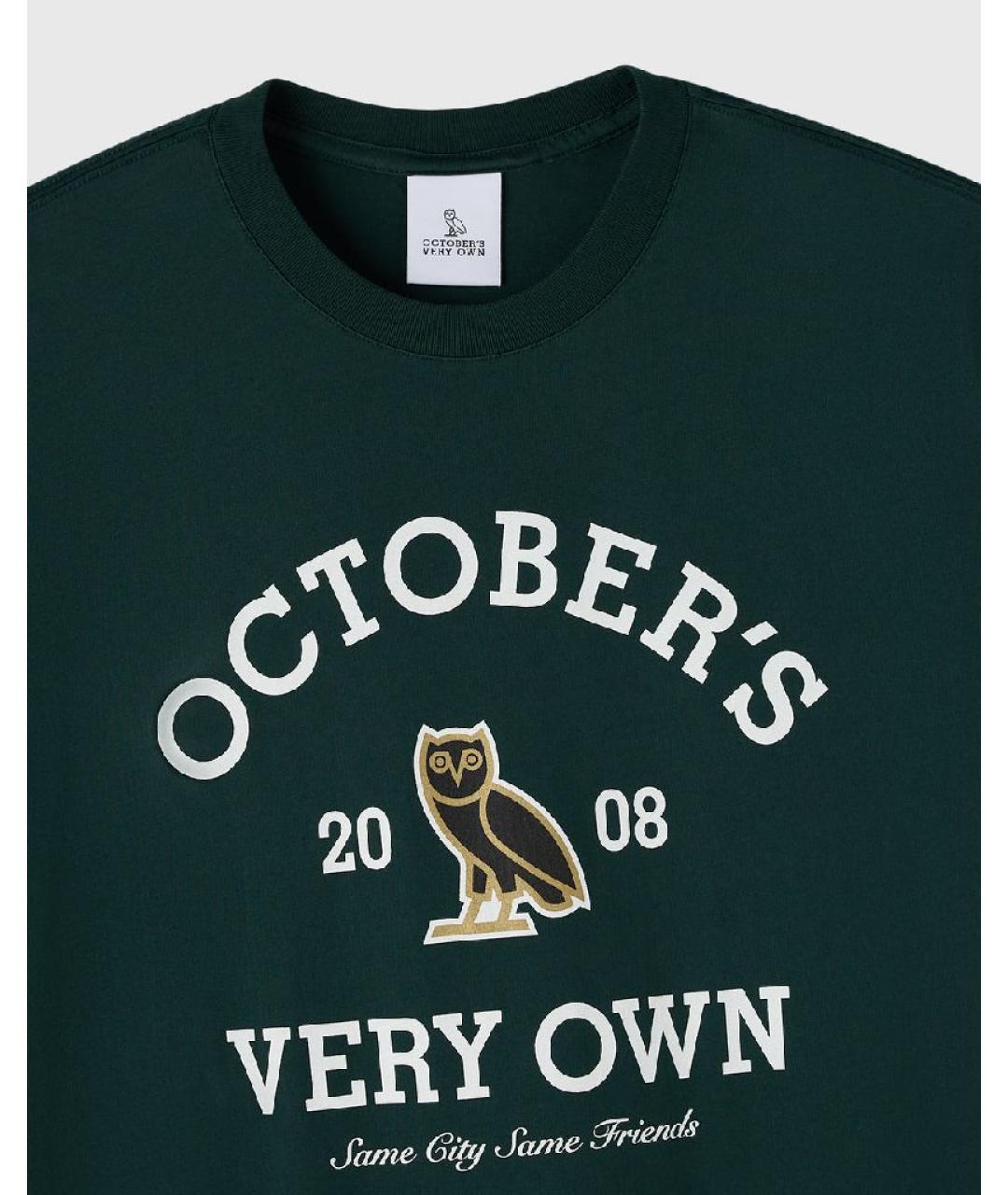 OVO by Drake Зеленая хлопковая футболка, фото 2