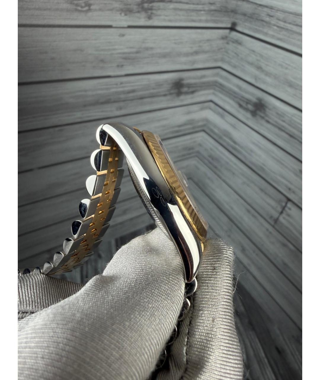 ROLEX Черные часы из желтого золота, фото 4