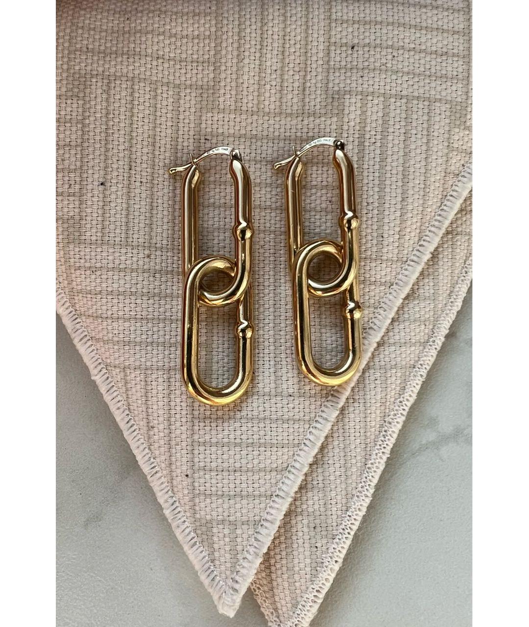 BOTTEGA VENETA Золотые серебряные серьги, фото 8