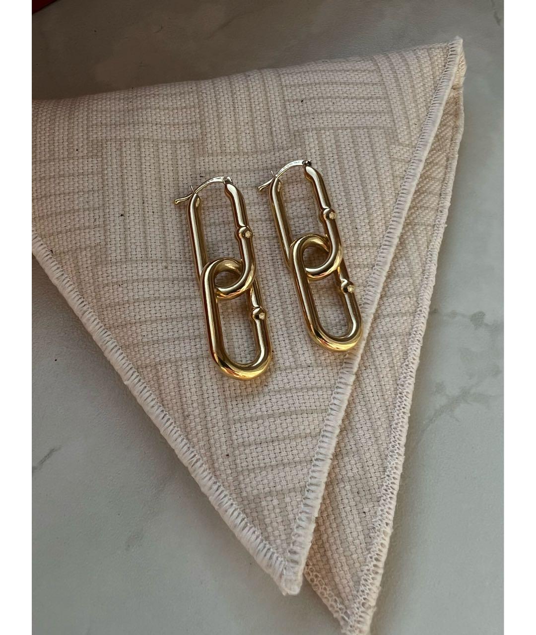 BOTTEGA VENETA Золотые серебряные серьги, фото 2