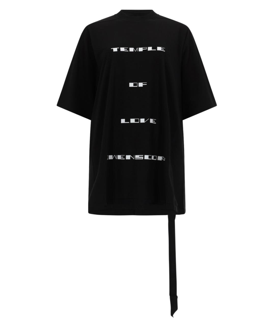 RICK OWENS DRKSHDW Черная хлопковая футболка, фото 1