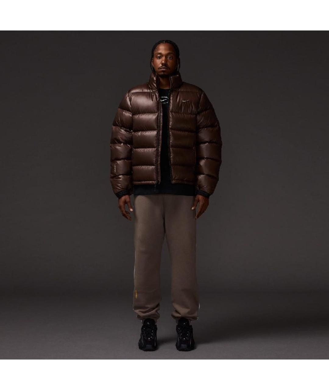 NIKE Коричневая полиэстеровая куртка, фото 8
