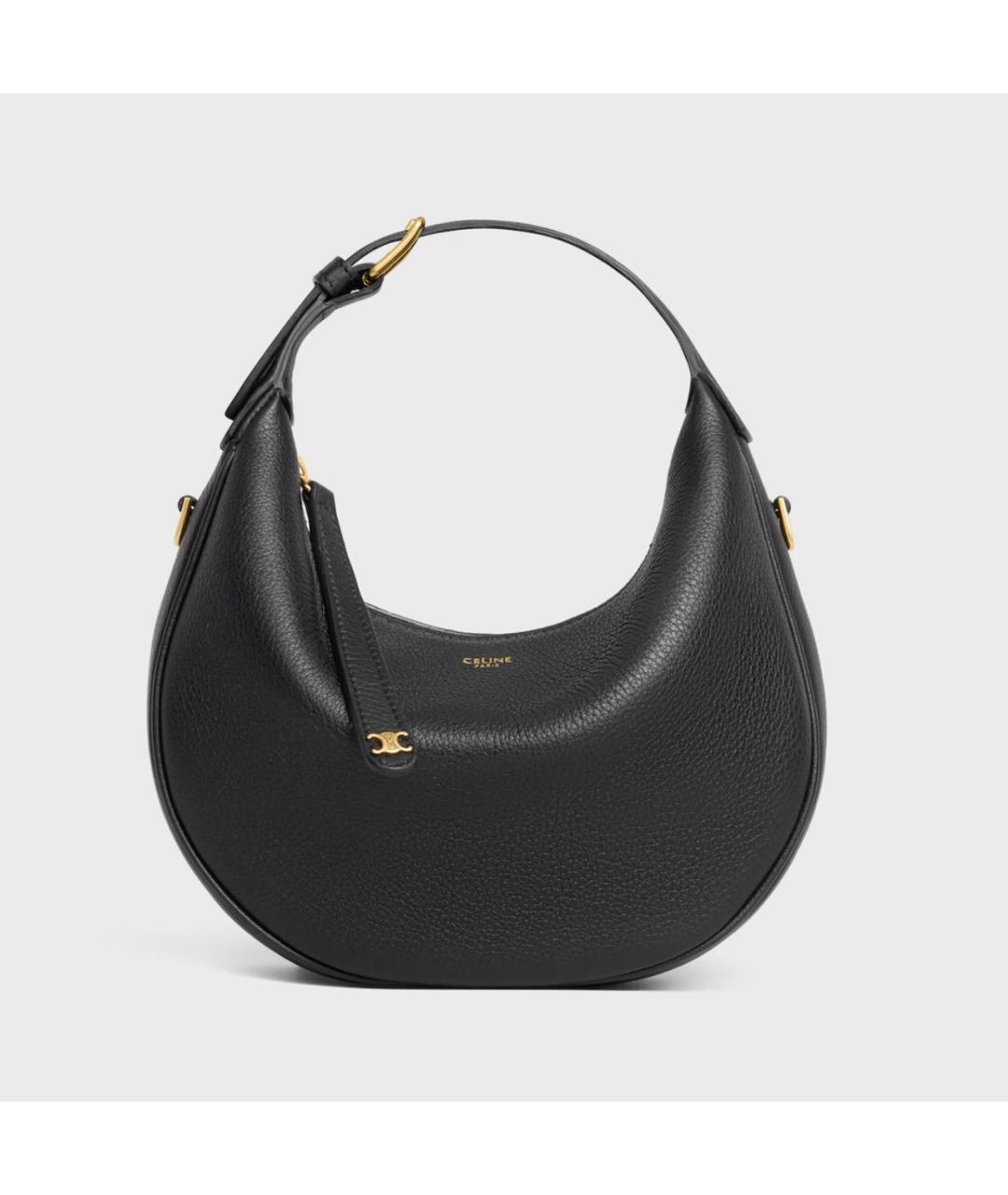CELINE Черная кожаная сумка с короткими ручками, фото 5