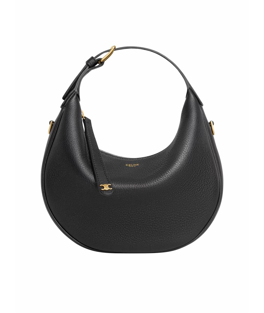 CELINE Черная кожаная сумка с короткими ручками, фото 1