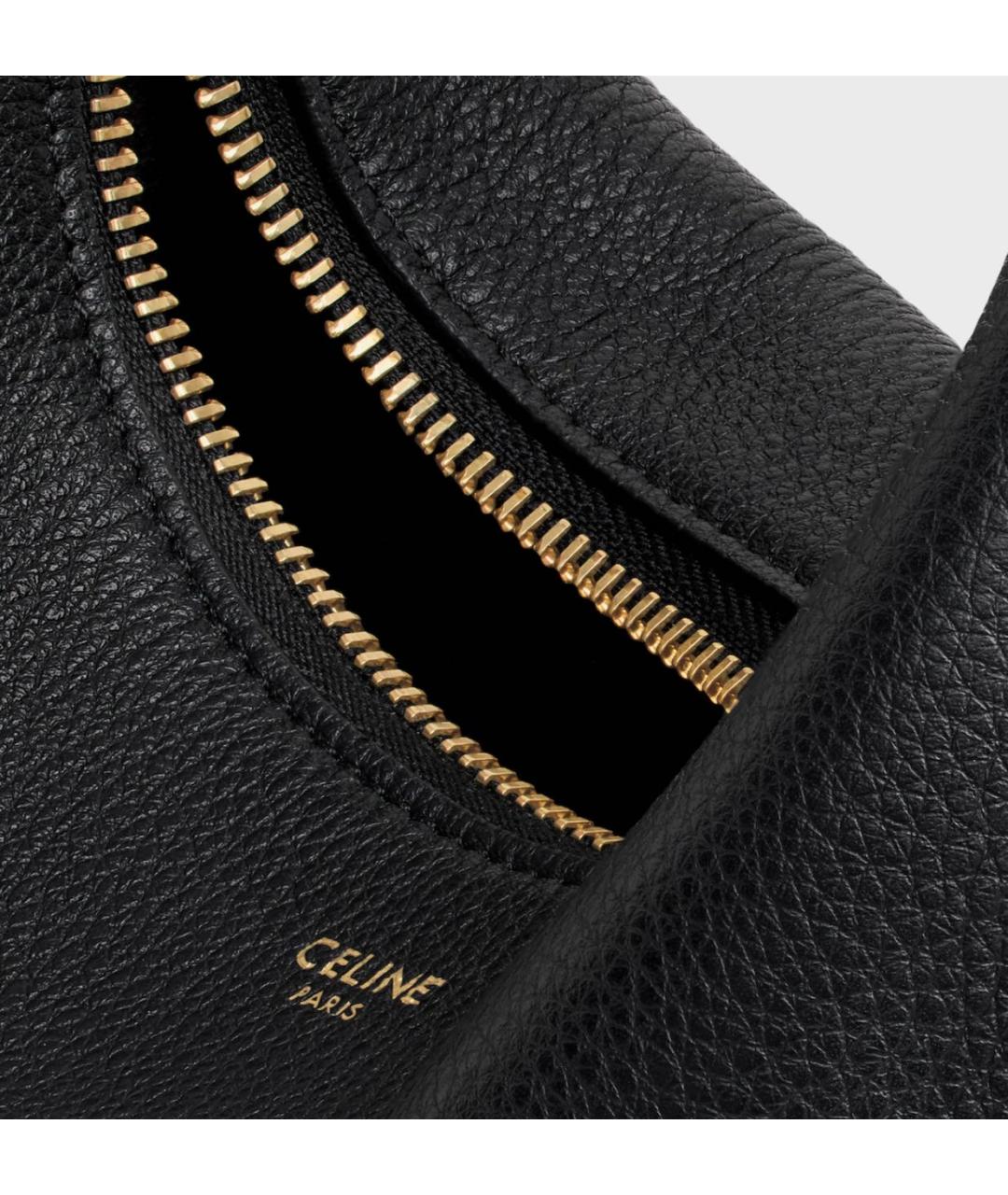 CELINE Черная кожаная сумка с короткими ручками, фото 4