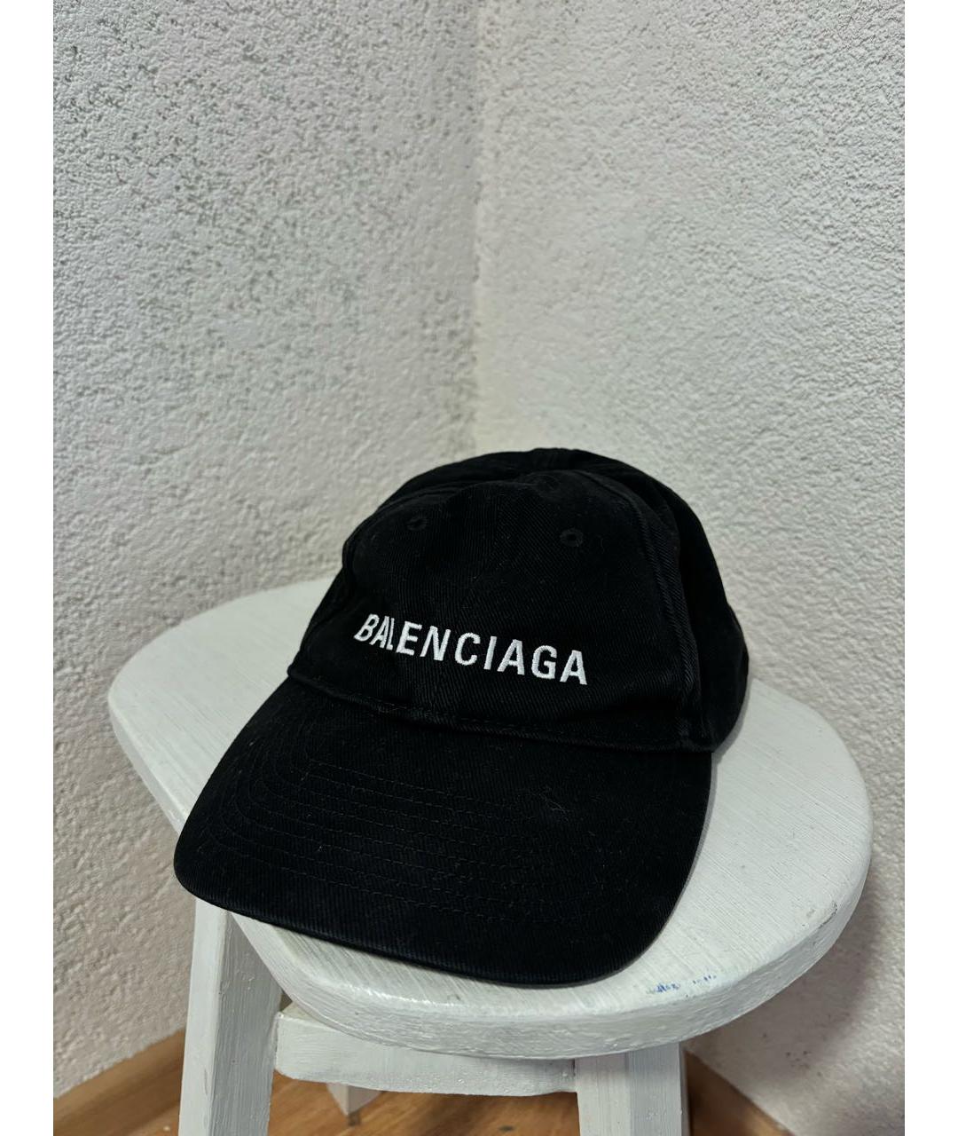 BALENCIAGA Черная хлопковая кепка, фото 2