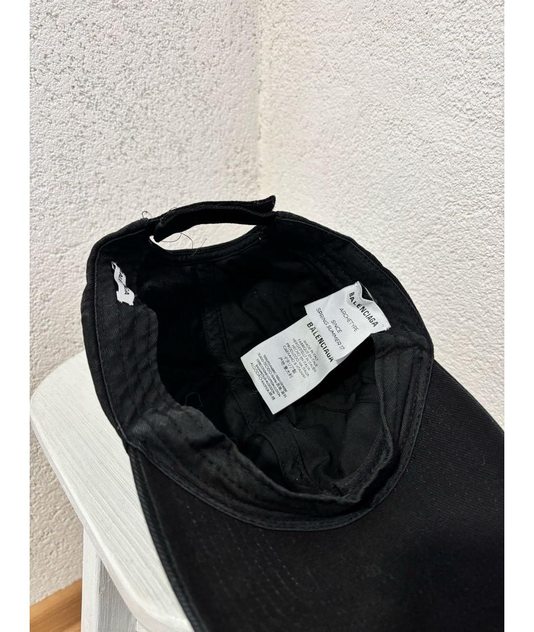 BALENCIAGA Черная хлопковая кепка, фото 3