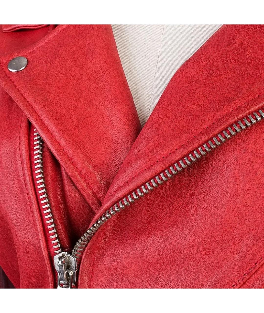 ERMANNO SCERVINO Красная кожаная куртка, фото 4