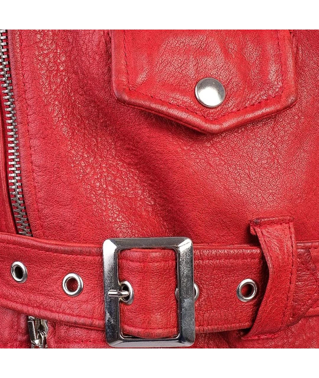 ERMANNO SCERVINO Красная кожаная куртка, фото 6