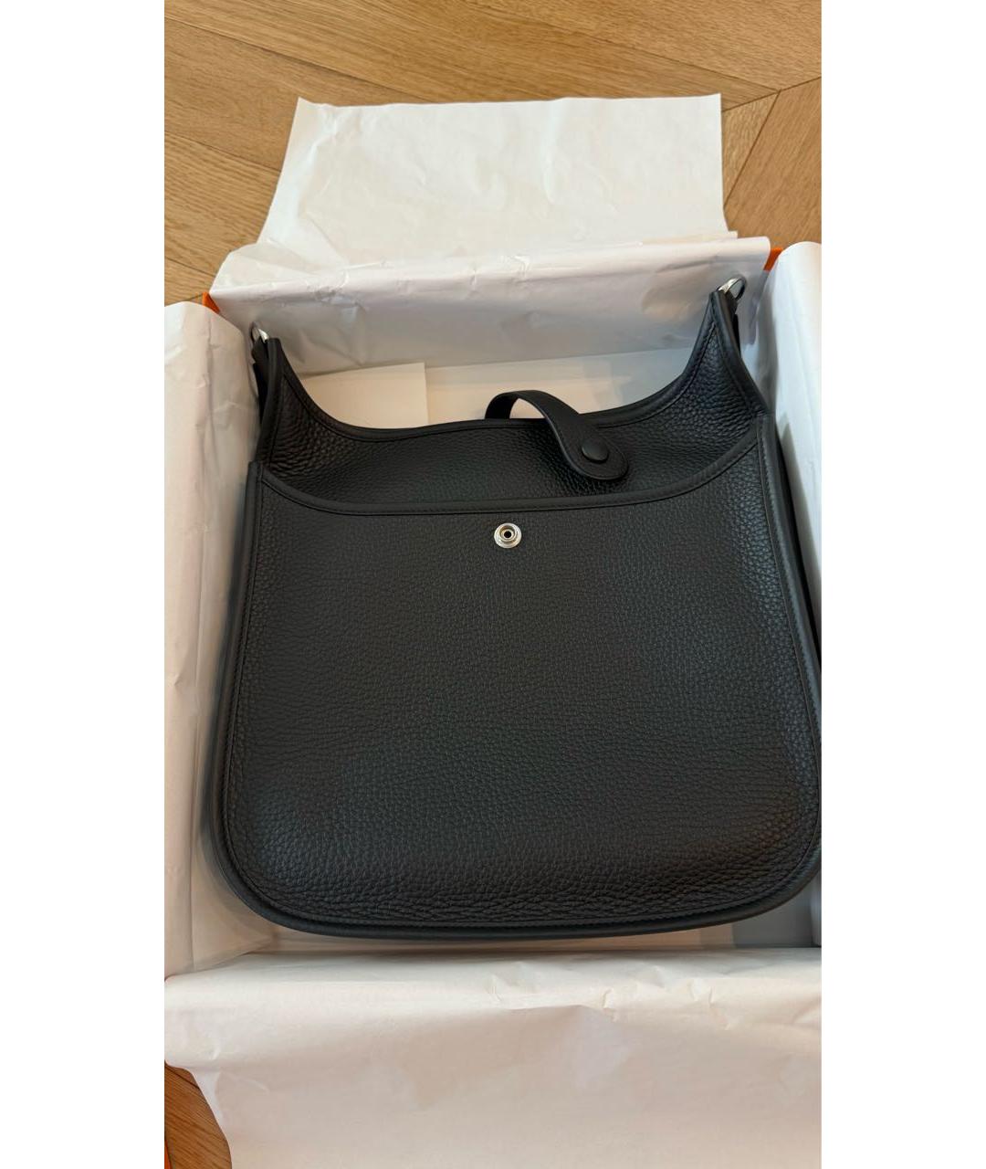 HERMES Черная кожаная сумка через плечо, фото 3
