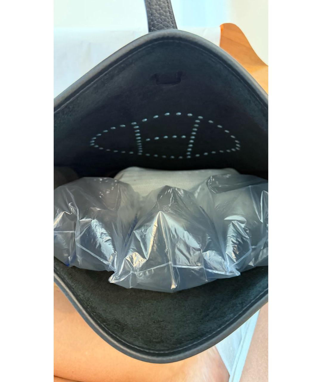 HERMES Черная кожаная сумка через плечо, фото 5