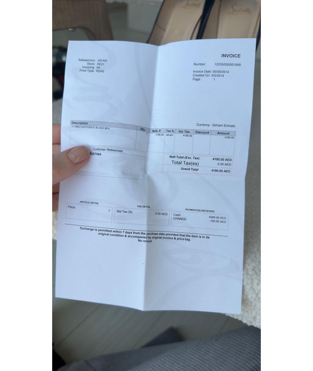 CHRISTIAN LOUBOUTIN Черные кожаные туфли, фото 8