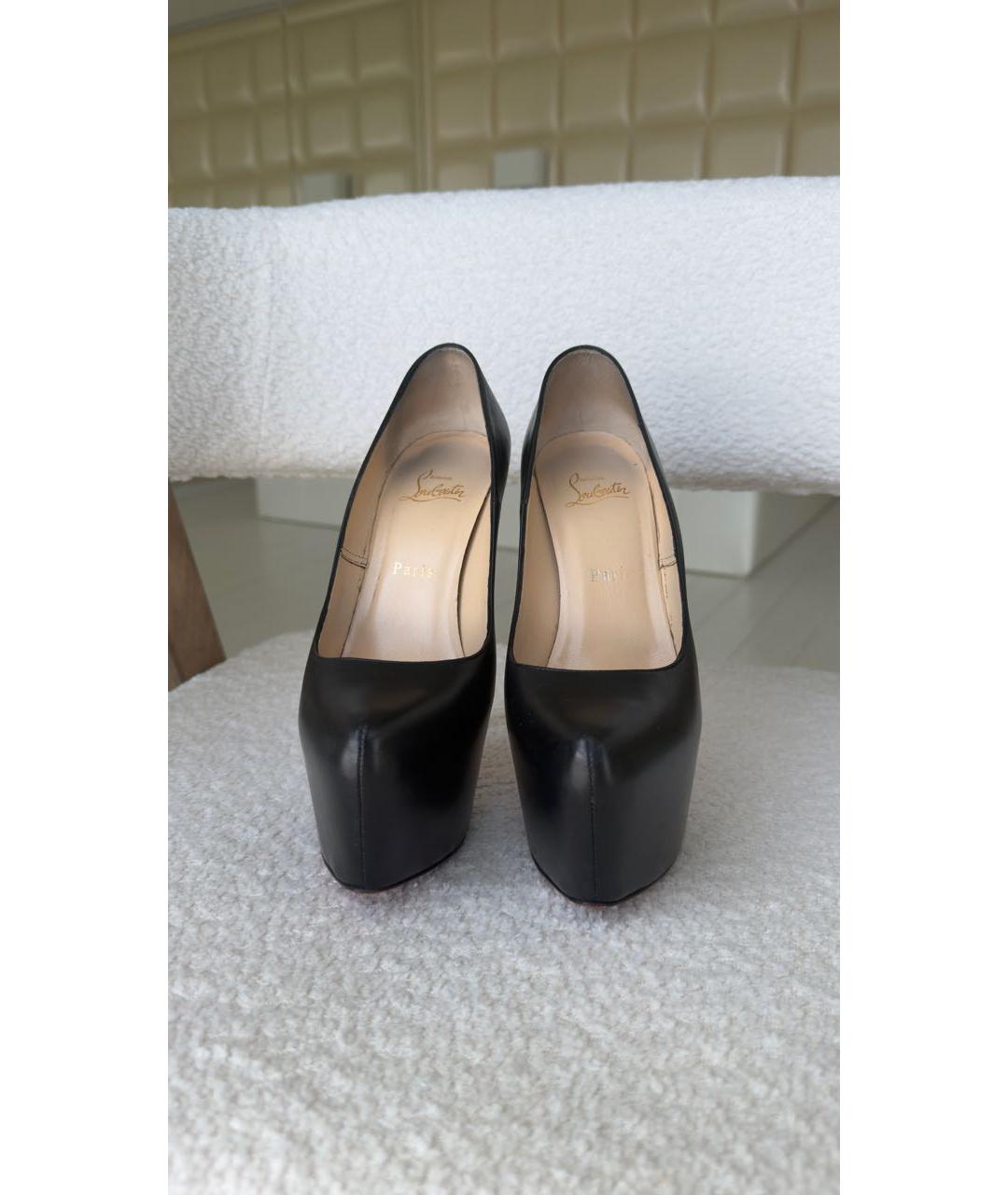 CHRISTIAN LOUBOUTIN Черные кожаные туфли, фото 5