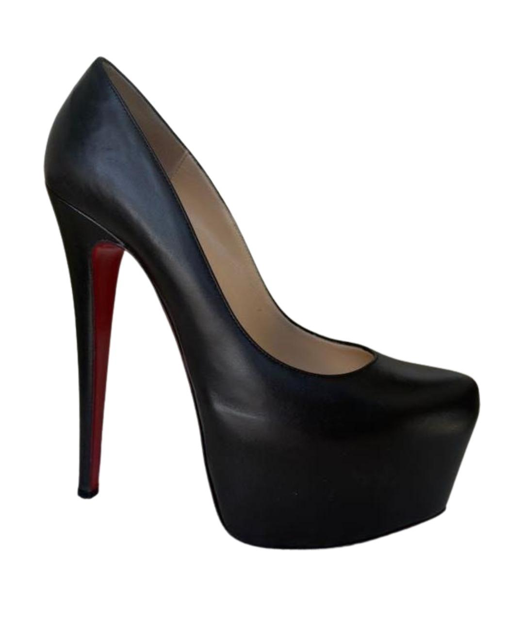 CHRISTIAN LOUBOUTIN Черные кожаные туфли, фото 1