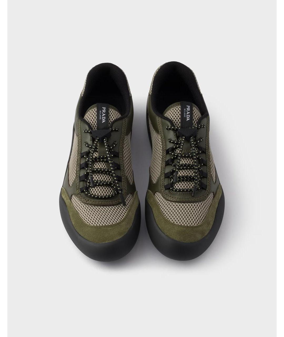 PRADA Хаки кроссовки, фото 5