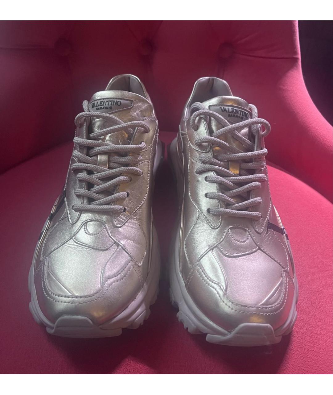 VALENTINO Розовые кожаные кроссовки, фото 2