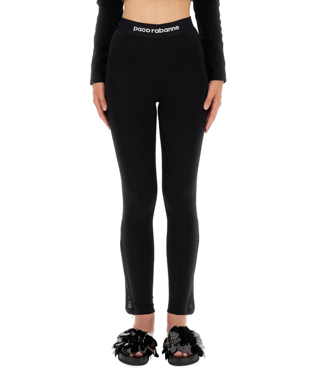 PACO RABANNE Черные полиамидовые леггинсы и велосипедки, фото 1