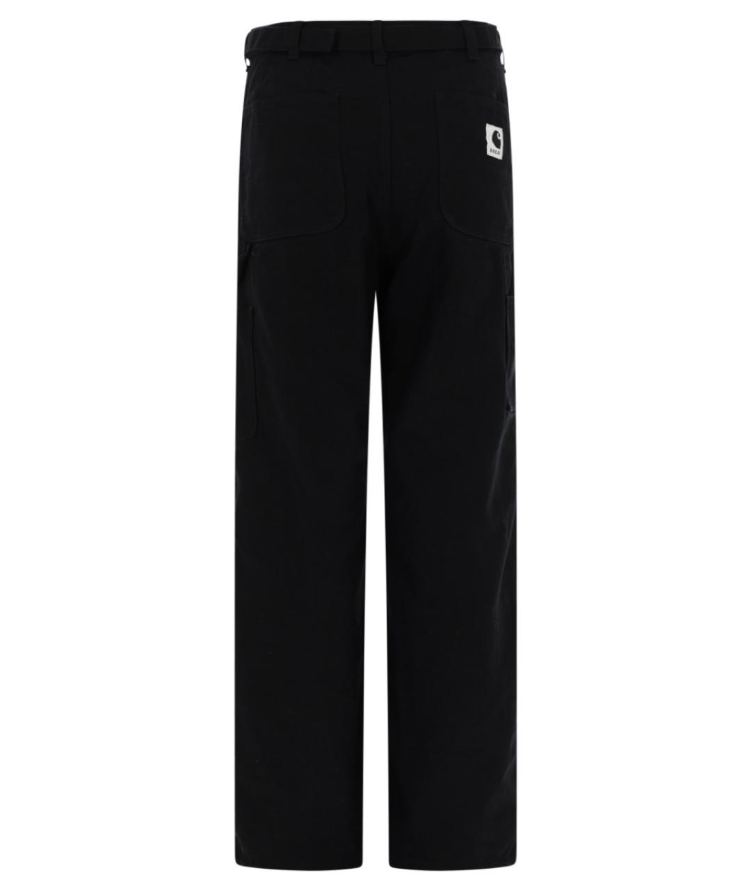 SACAI Черные хлопковые прямые брюки, фото 2