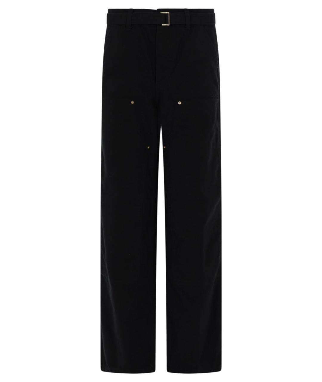 SACAI Черные хлопковые прямые брюки, фото 1