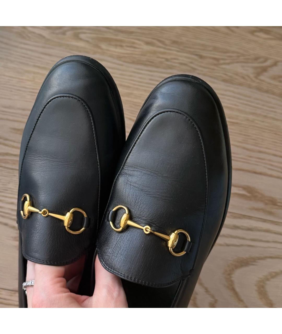 GUCCI Черные кожаные лоферы, фото 6