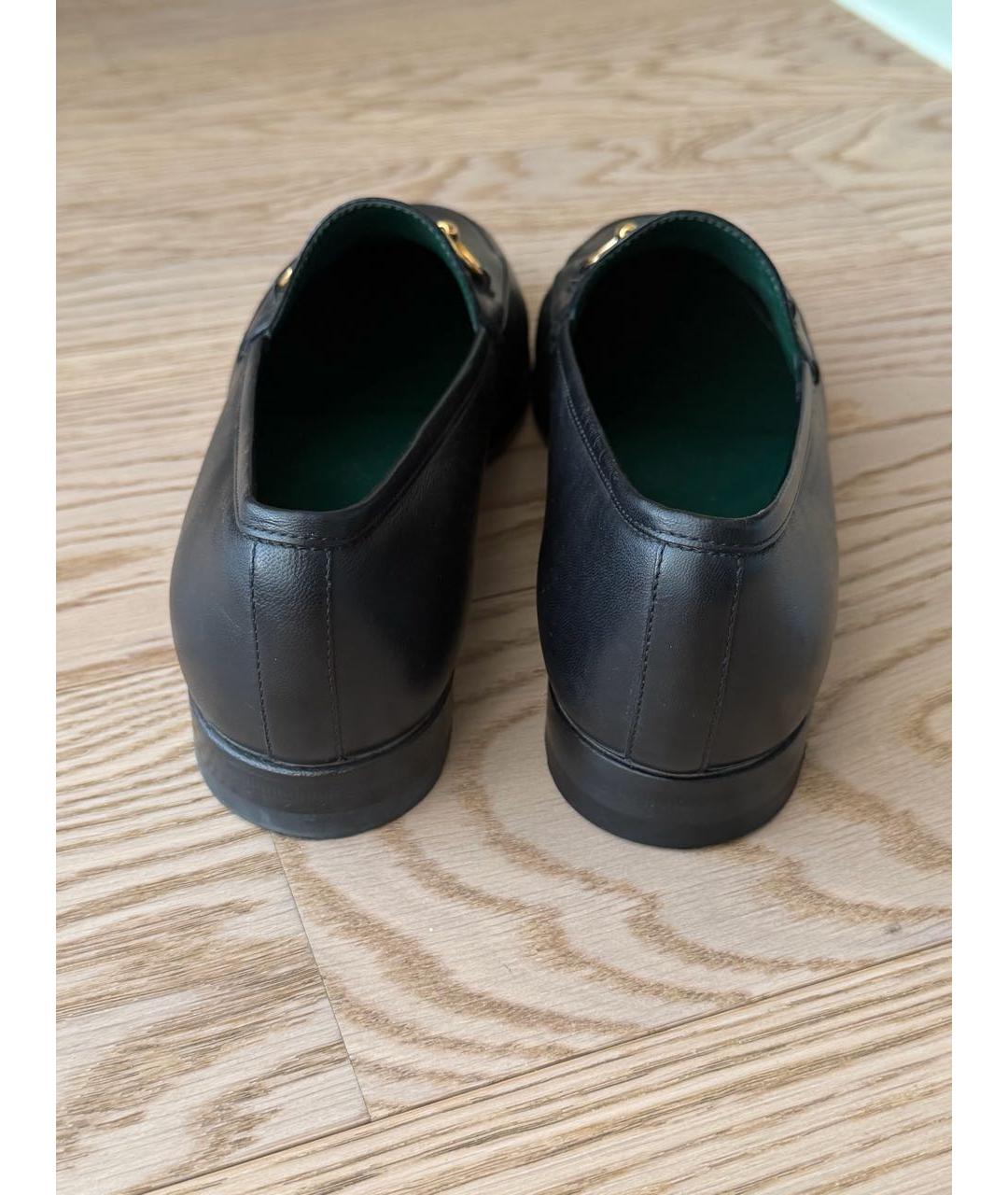 GUCCI Черные кожаные лоферы, фото 4