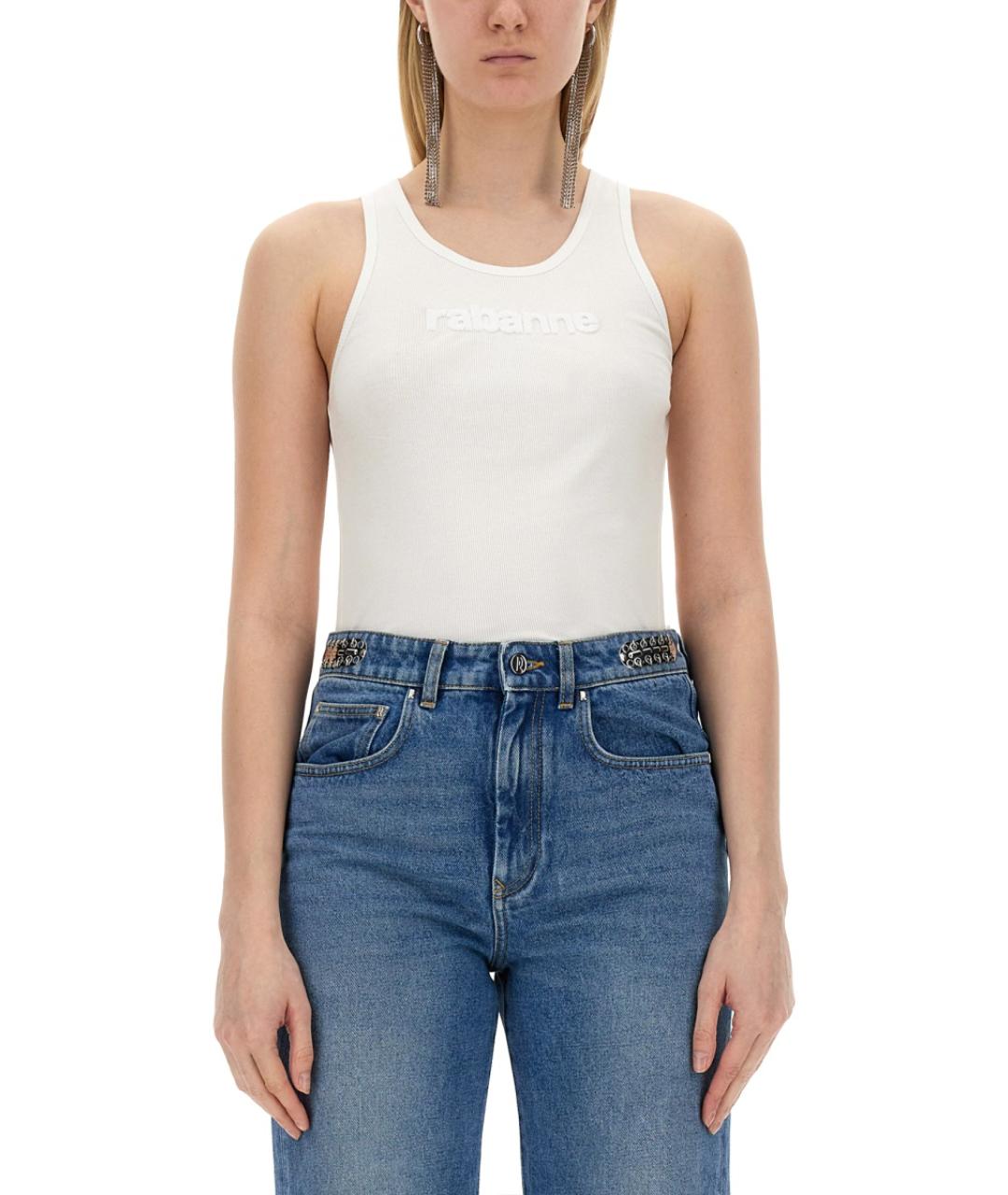 PACO RABANNE Белая вискозная майка, фото 1