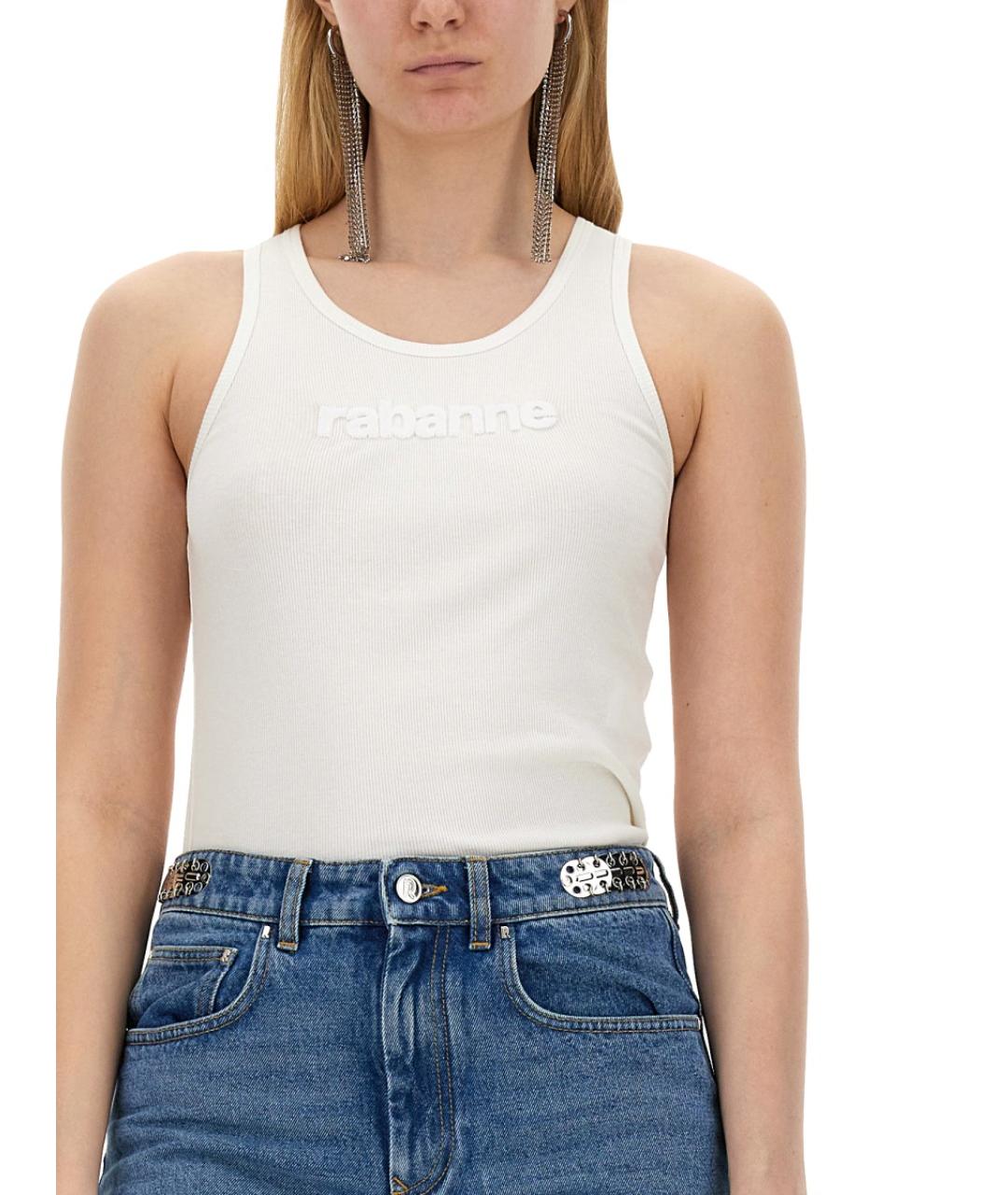 PACO RABANNE Белая вискозная майка, фото 4