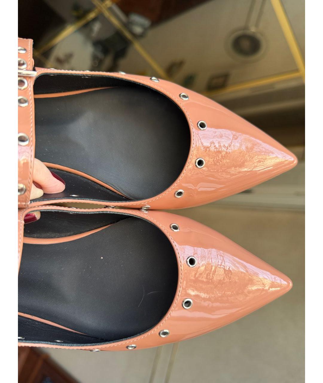 GIUSEPPE ZANOTTI DESIGN Коралловые балетки из лакированной кожи, фото 8