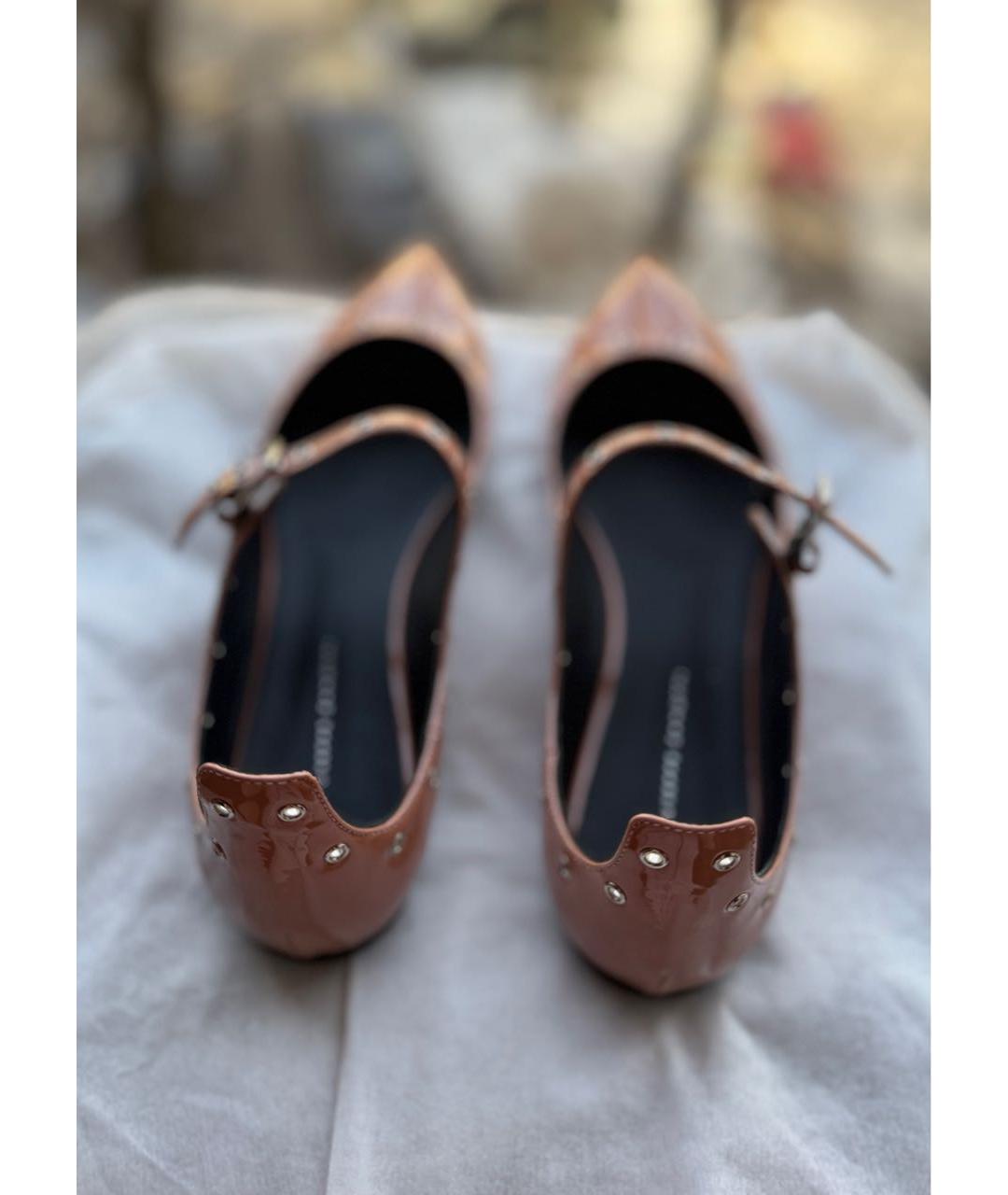 GIUSEPPE ZANOTTI DESIGN Коралловые балетки из лакированной кожи, фото 5