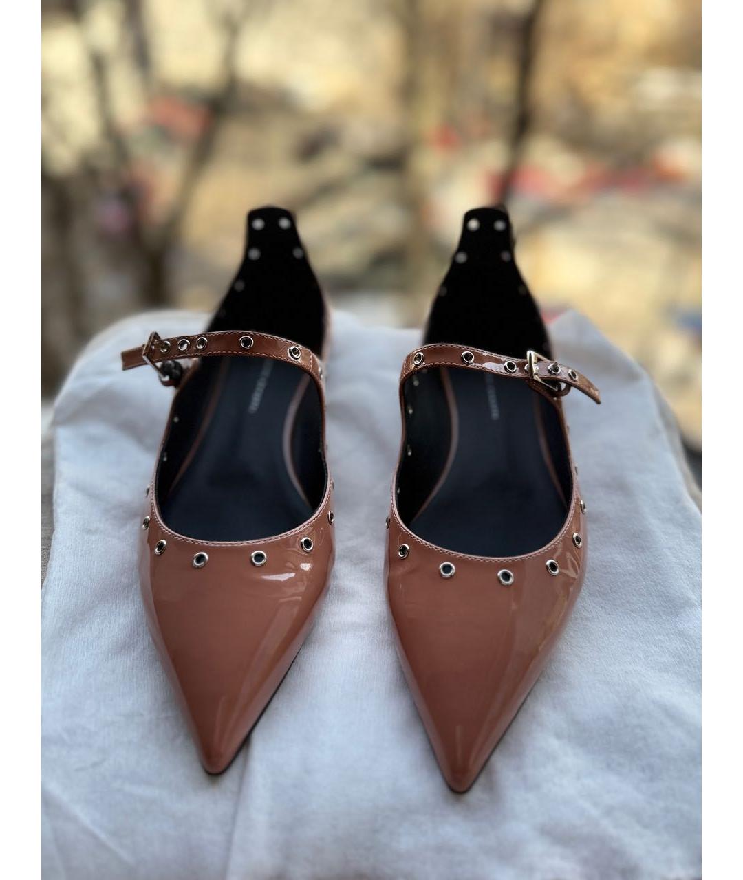 GIUSEPPE ZANOTTI DESIGN Коралловые балетки из лакированной кожи, фото 2