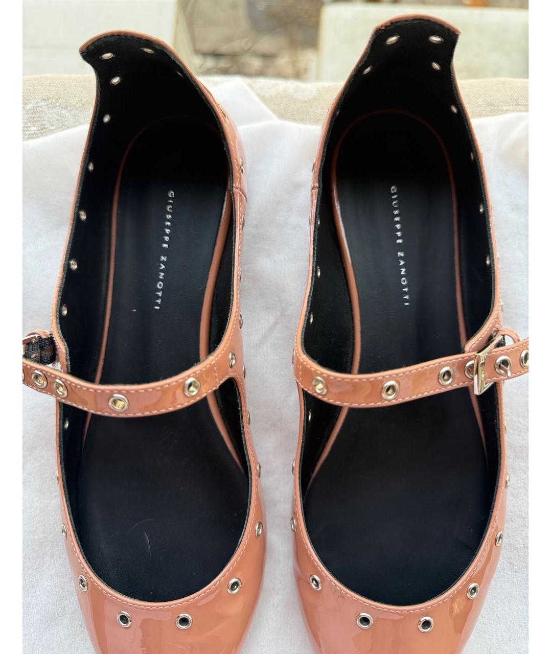 GIUSEPPE ZANOTTI DESIGN Коралловые балетки из лакированной кожи, фото 3