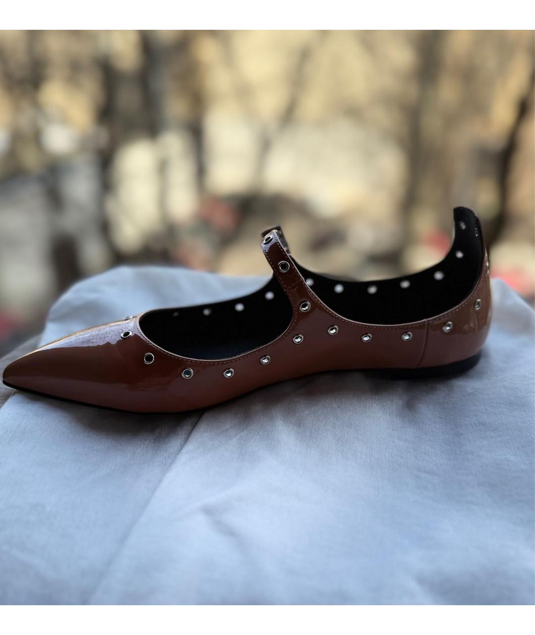 GIUSEPPE ZANOTTI DESIGN Коралловые балетки из лакированной кожи, фото 9